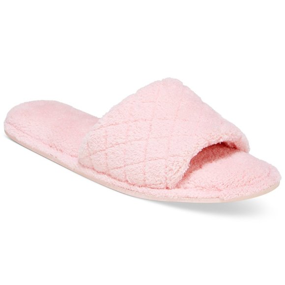 Charter Club Shoes - Charter Club Open-Toe Memory Foam Scuff Slippers